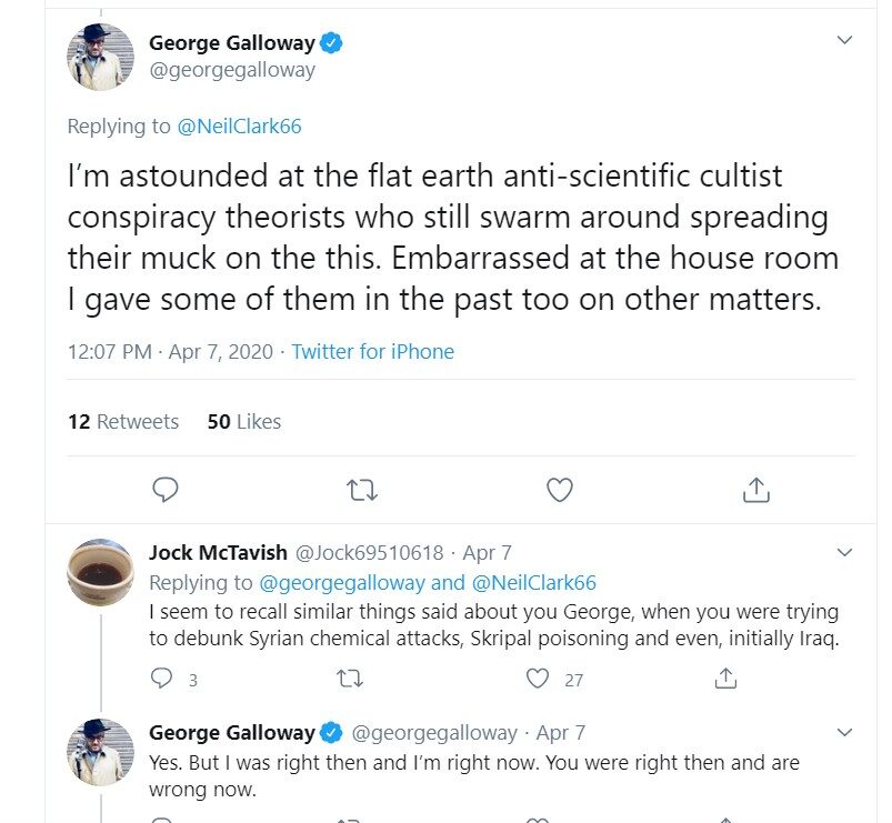 Click to enlarge George Galloway Covid-19