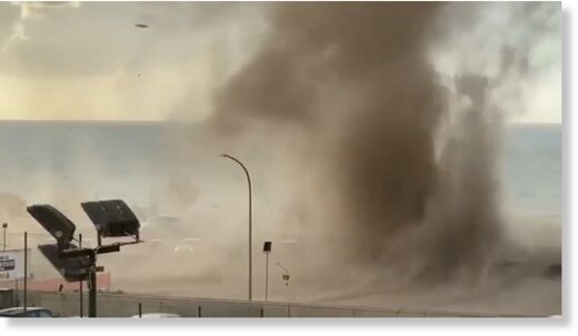 Waterspout Hits Cefalù, Sicily, Italy