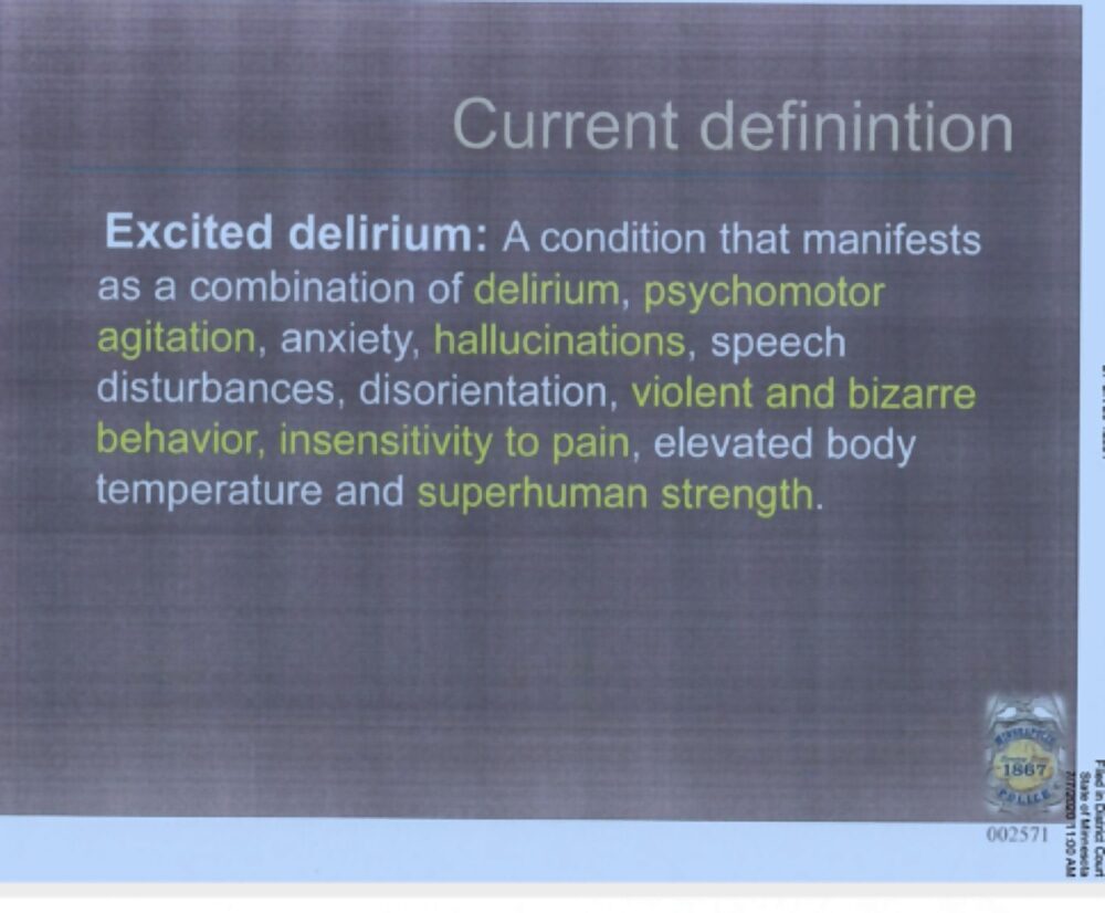 Click to enlarge excited delirium police training manual george floyd