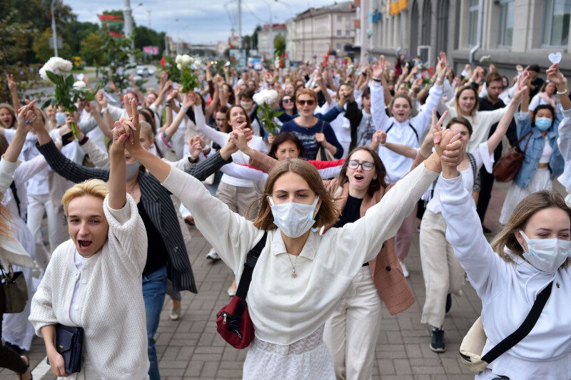 Click to enlarge protests white march belarus