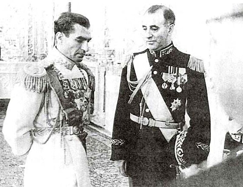 Shah Mohammad Reza Pahlavi General Fazlollah Zahédi iran revolution