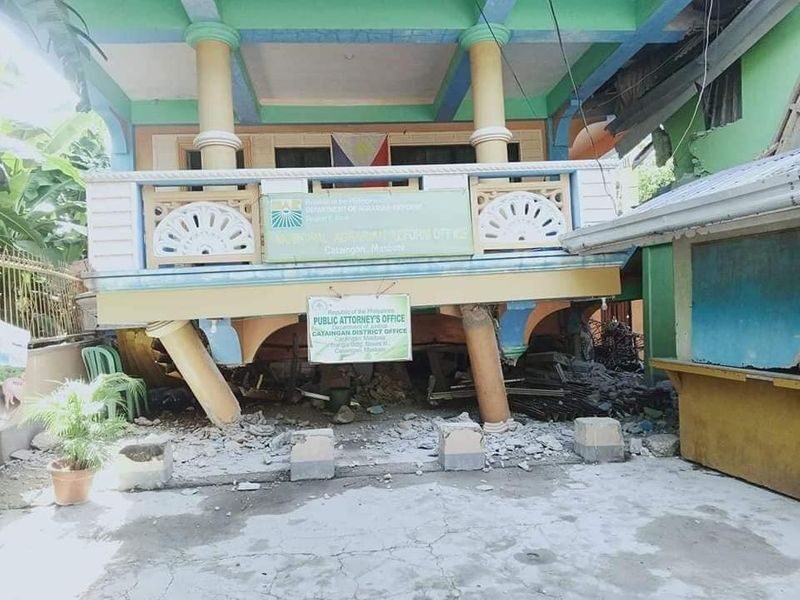 Click to enlarge A damaged building on Masbate island in central Philippines. Photo uploaded on August 18, 2020.
