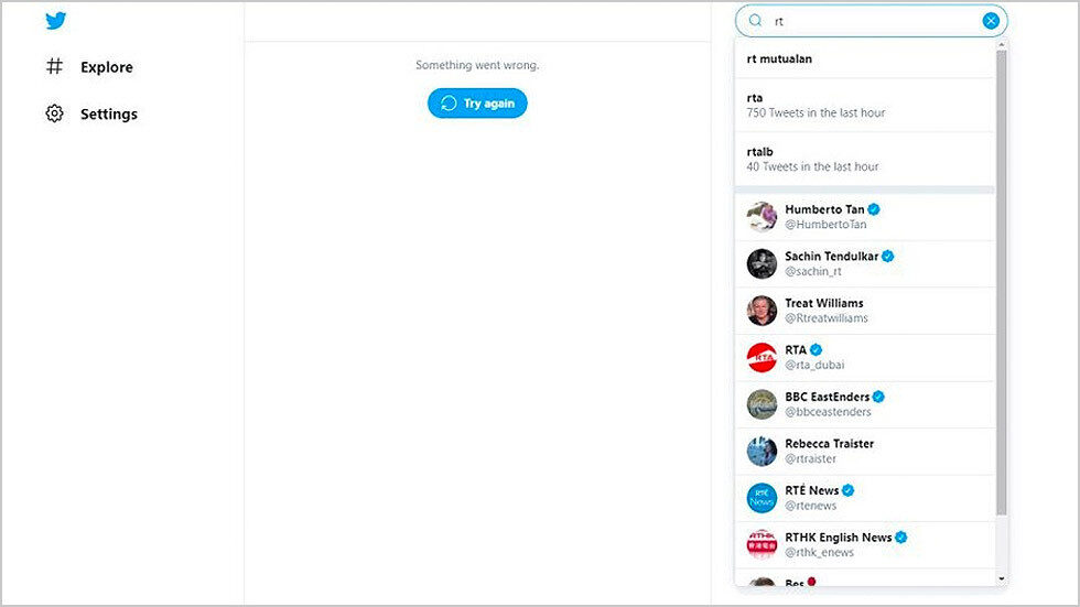 Russia RT twitter account shadowban