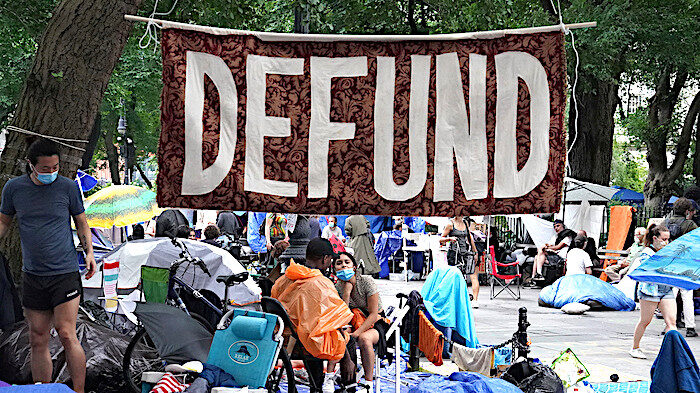 Click to enlarge Defund sign
