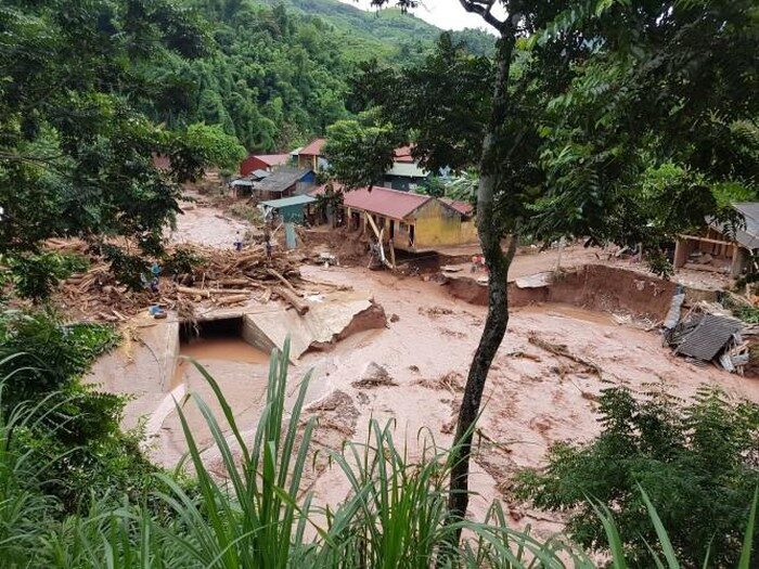 Floods hit Nam Po district, Dien Bien province on August 18.