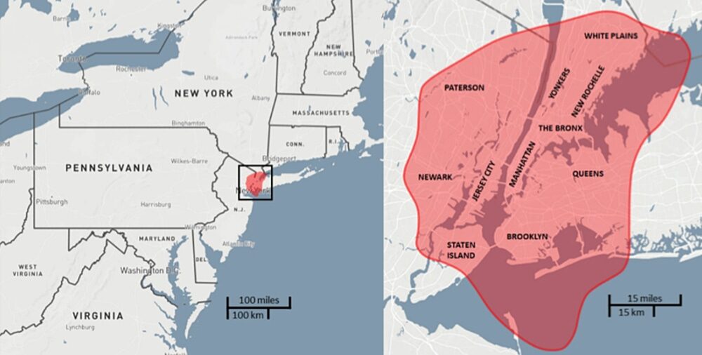 Click to enlarge Tunguska type asteroid new york city