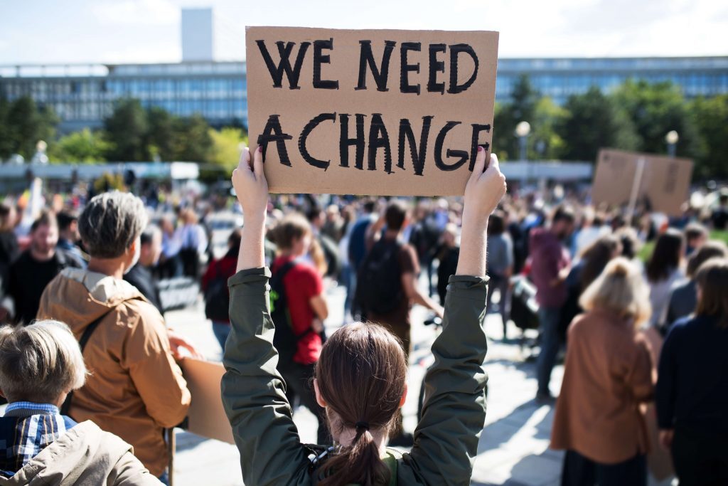 Click to enlarge Protestors
