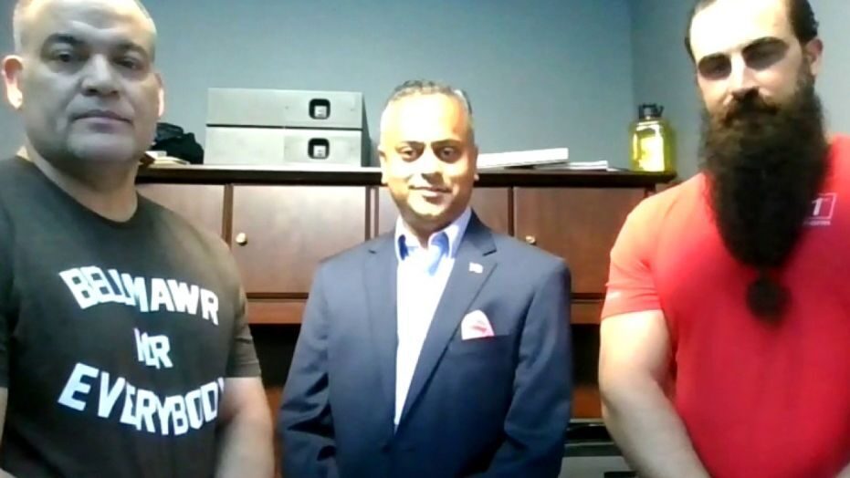 Atilis Gym co-owners Ian Smith and Frank Trumbetti and U.S. Senate candidate Dr. Rik Mehta