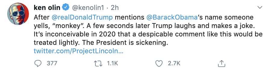 ken olin tweet monkey obama RNC