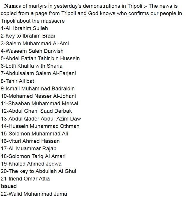 libya protesters murdered