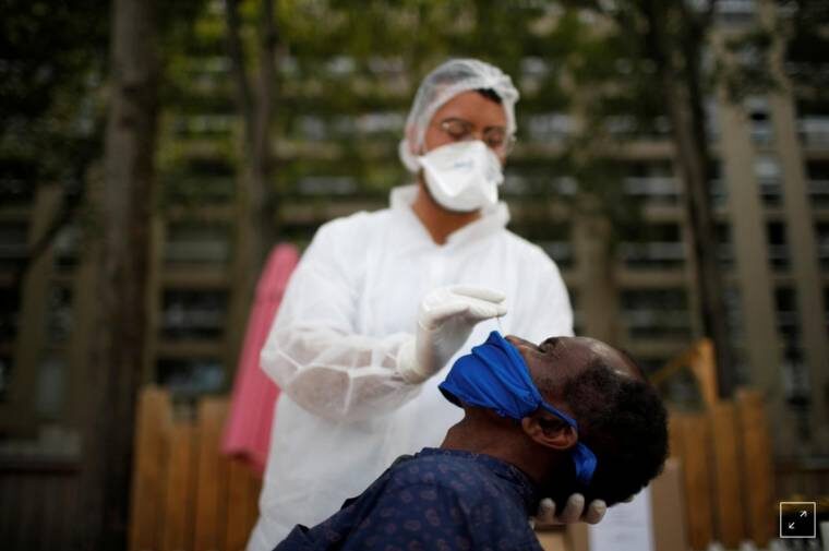 Click to enlarge france coronavirus test