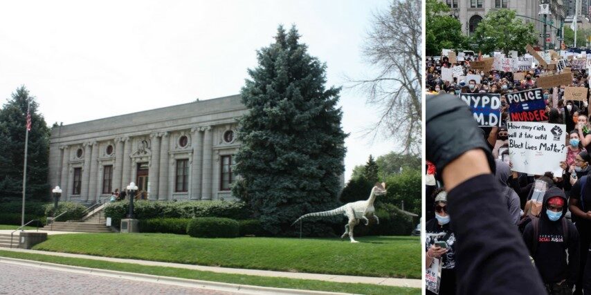 dinosaur statue