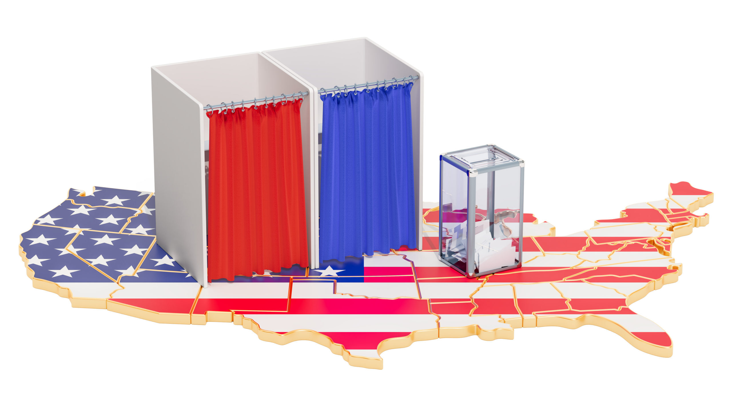 Click to enlarge vote booth ballot box usa election