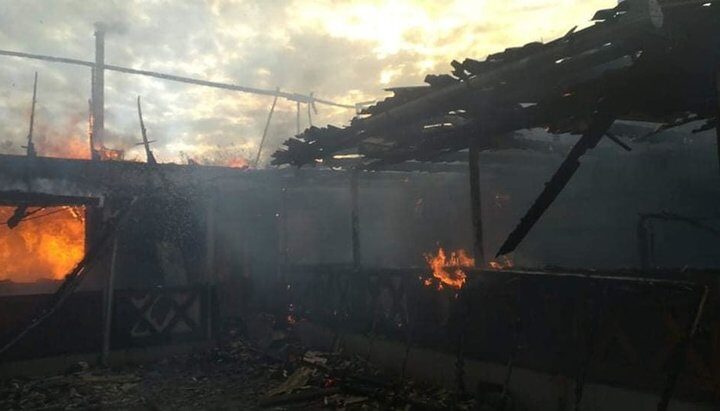 Ukraine priest house  burns