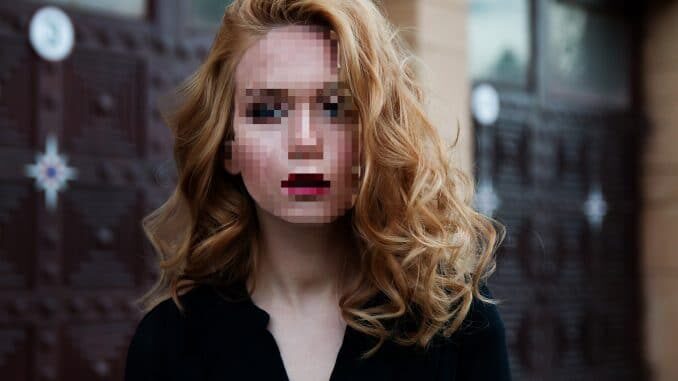 pixelated face