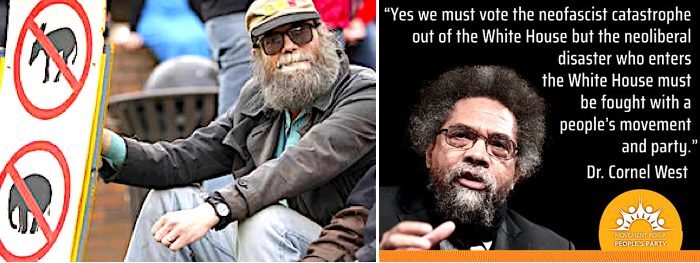 guy with sign/cornel west