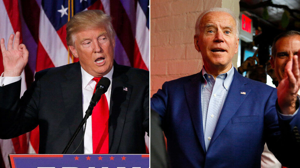 Click to enlarge Donald Trump and Joe Biden