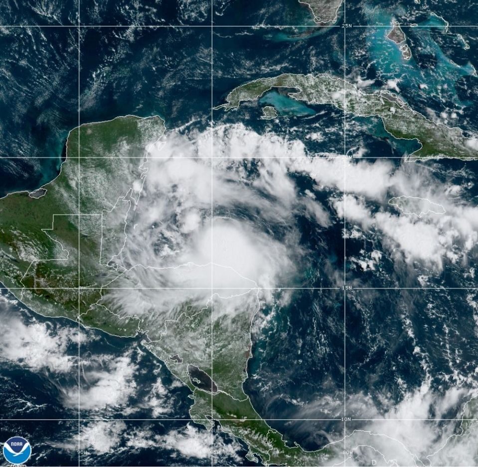 Tropical Storm Nana approaching Belize, 02 September 2020