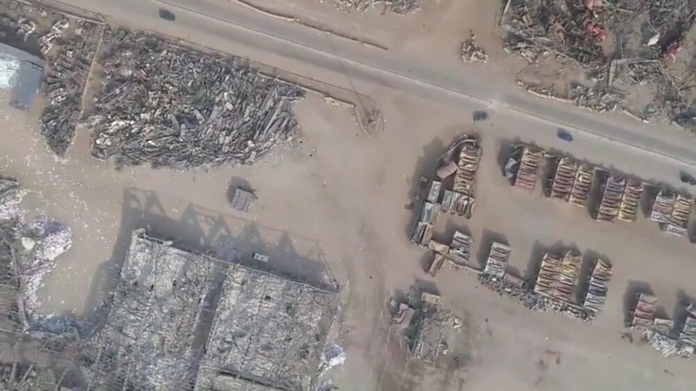drone video beirut bomb damage ammonium nitrate