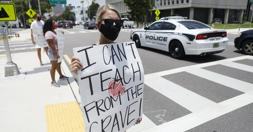 teacher protest covid masks schools close