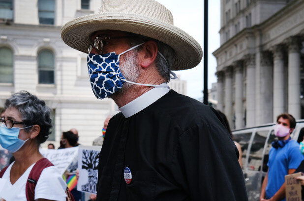 elderly wearing mask