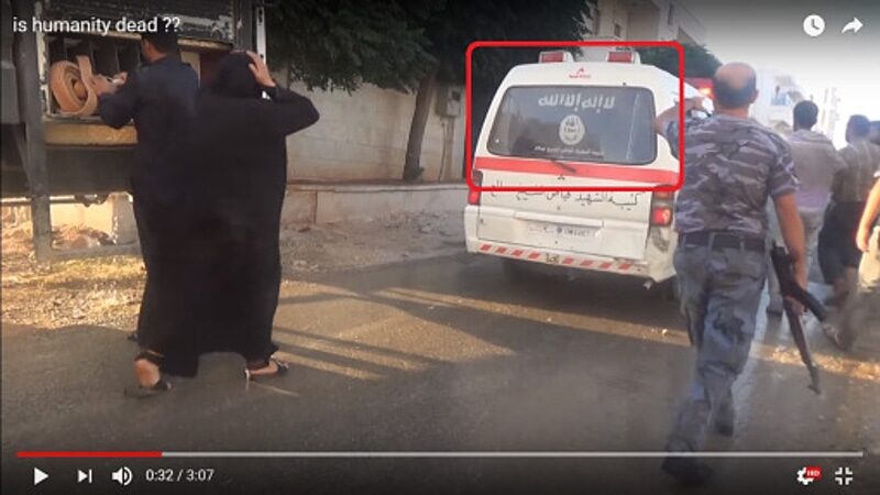Click to enlarge amulance isis symbol BBC Panorama