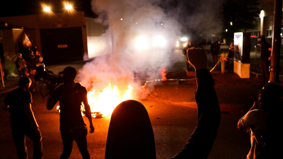 Portland protest fire