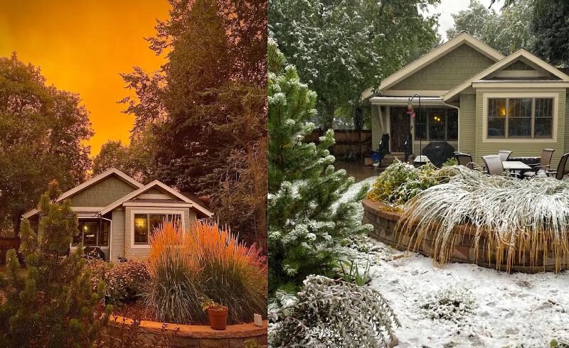 US summer heat and snow