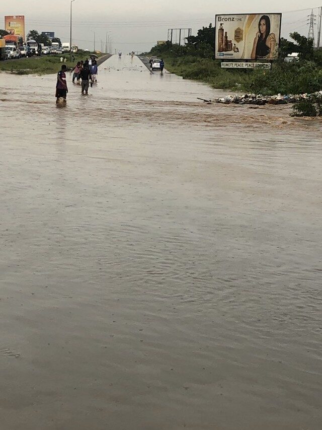 A photo of the flood situation in the North East Region