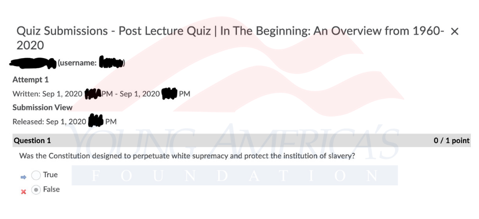 Click to enlarge University white supremacy quiz