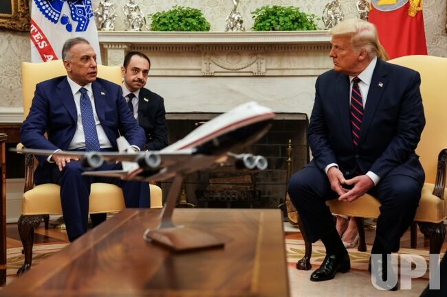 Click to enlarge Iraqi PM Mustafa al-Kadhimi Trump