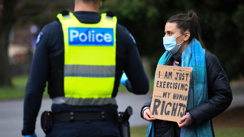 Click to enlarge australia lockdown protest