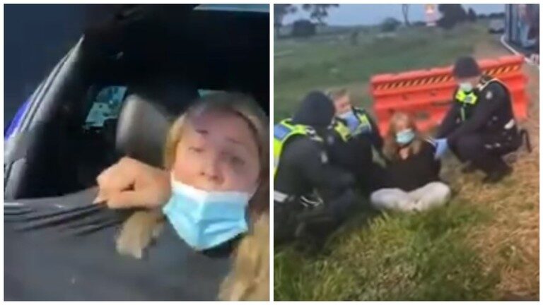 Click to enlarge australia woman lockdown check point
