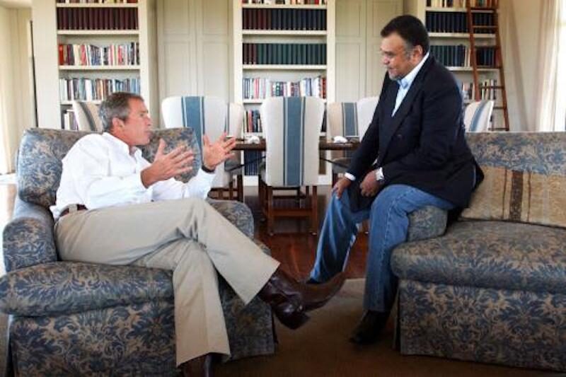 Former President George W. Bush and Prince Bandar bin Sultan.