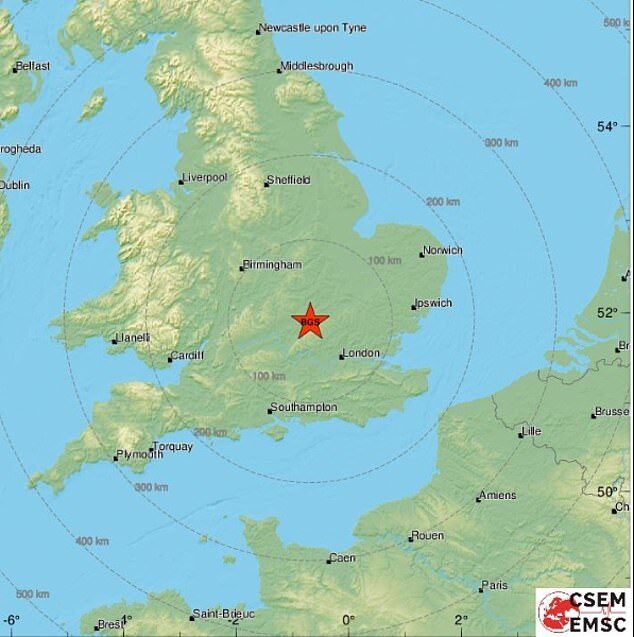 Leighton Buzzard quake map