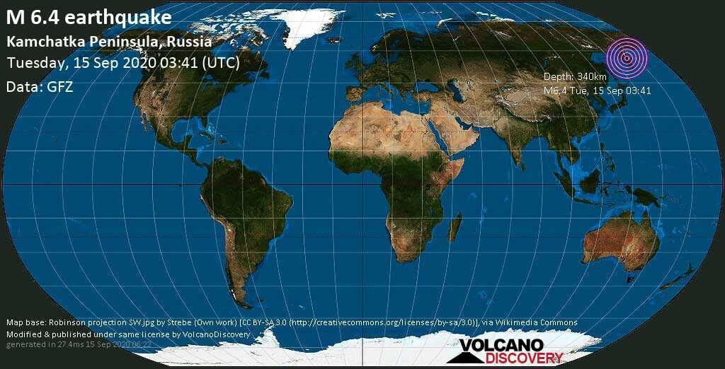 Russia quake map