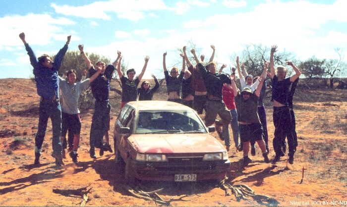 Students and car