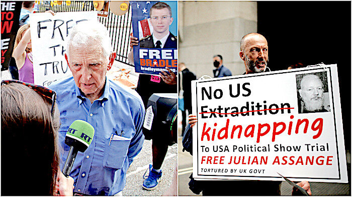 Click to enlarge Daniel Ellsberg/Protester