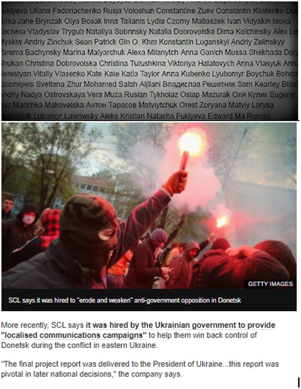ukraine neo nazis riots SCL psyop