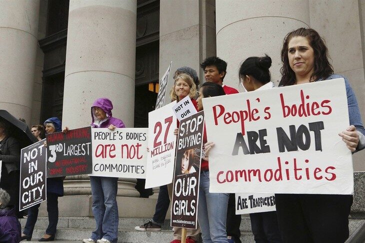 Sex trafficking protesters