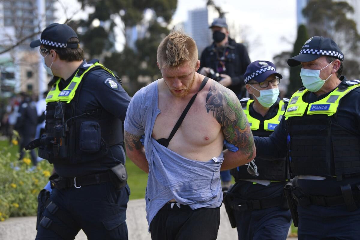 australia arrest protester