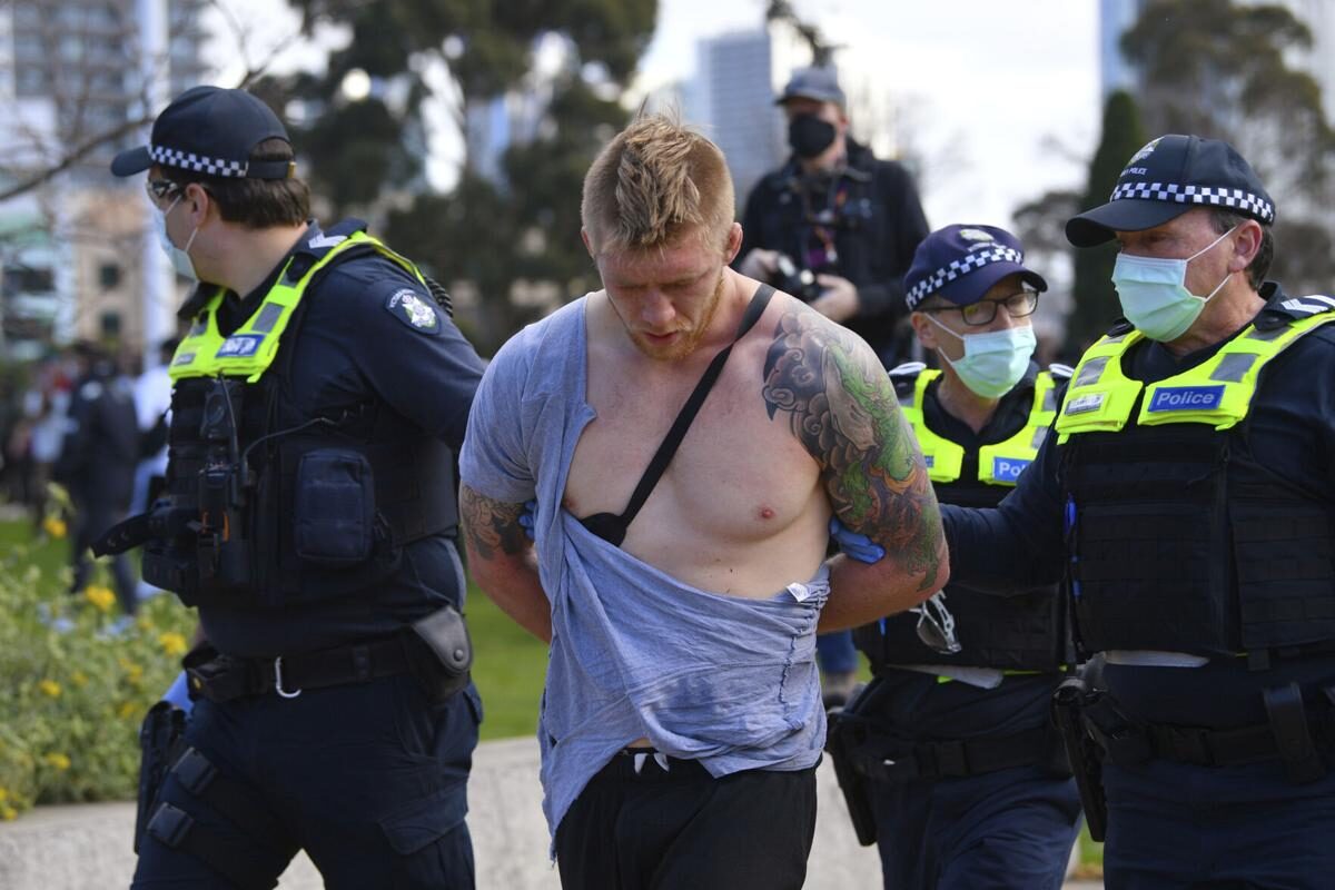 Click to enlarge australia arrest protester