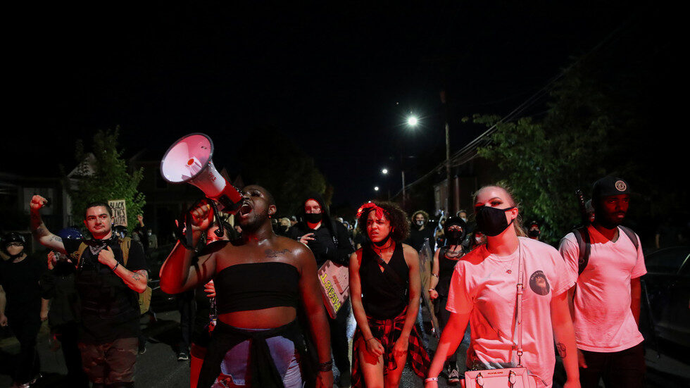 antifa blm neighborhood protest Portland