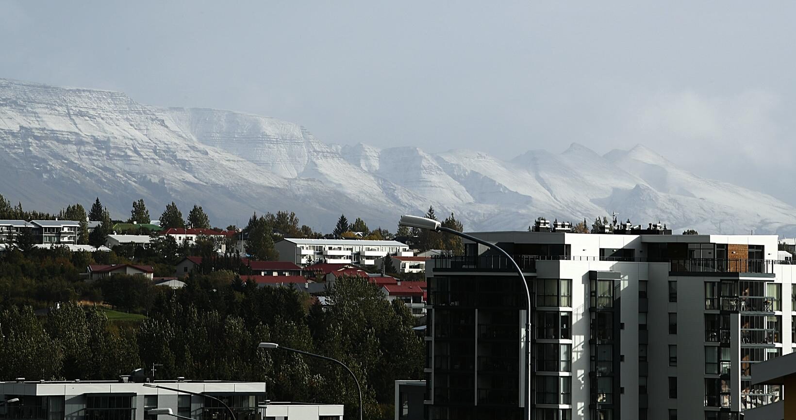 Esja mountain, seen from Reykjavík, this morning.