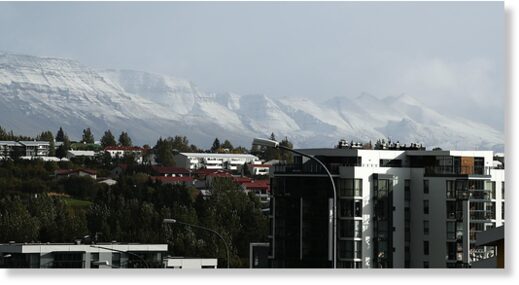 Esja mountain, seen from Reykjavík, this morning.