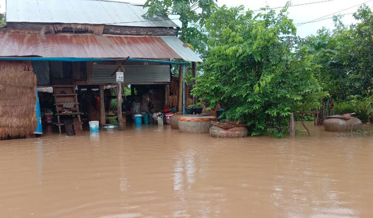 Floods in Sala Krao district, Pailin province, Cambodia.