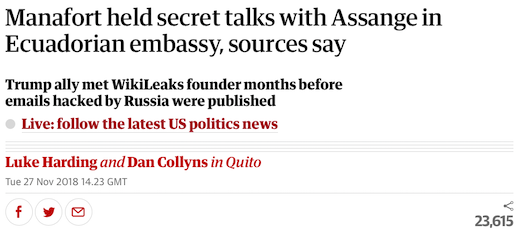 Guardian headline manafort russian collusion assange