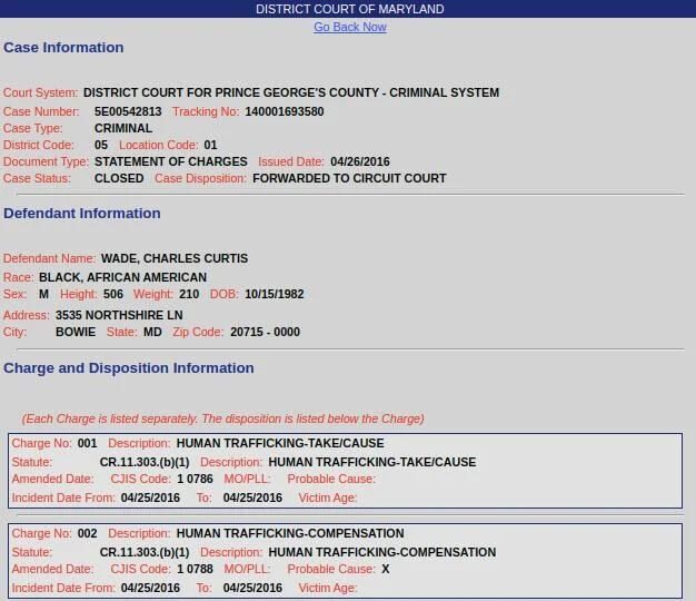 Charles Wade court record