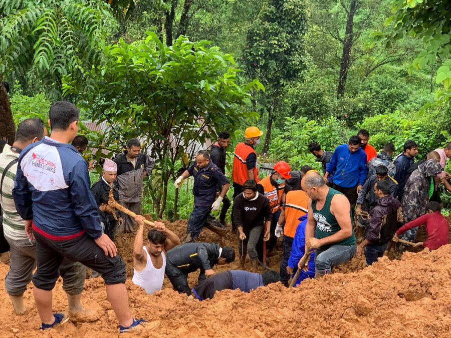 The landslide occurred around 50 metres