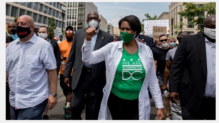 Click to enlarge D.C. Mayor Muriel Bowser protest